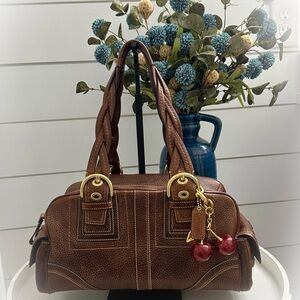 Vintage Coach Soho Mia Braided Satchel - Distressed Tobacco